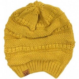 Skullies & Beanies Winter Thick Knit Beanie Slouchy Beanie for Men & Women - Yellow - CG11VHKK5XV $12.49