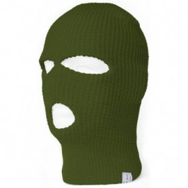 Balaclavas 3 Hole Ski Face Mask Balaclava - Olive - CK11BG1TR99 $7.83