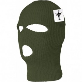 Balaclavas 3 Hole Ski Face Mask Balaclava - Olive - CK11BG1TR99 $7.83