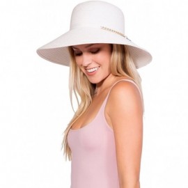 Sun Hats Women's Aria Large Brim Sunhat Packable- Adjustable & UPF Rated - White - CI1868Z6YNM $47.52