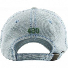 Baseball Caps Weed Marijuana Leaf Collection Dad Hat Baseball Cap Polo Style Adjustable - (1.1) Be Happy Light Denim - CR184Q...