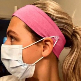 Balaclavas Button Headband for Nurses Women Men Yoga Sports Workout Turban Heawrap Face Cover Holder - Protect Your Ears - CS...