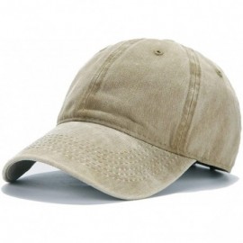 Baseball Caps Vintage Washed Twill Cotton Baseball Caps Low Profile Dad Hat - Khaki - CE18QWW979G $9.89