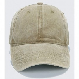 Baseball Caps Vintage Washed Twill Cotton Baseball Caps Low Profile Dad Hat - Khaki - CE18QWW979G $9.89