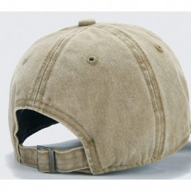 Baseball Caps Vintage Washed Twill Cotton Baseball Caps Low Profile Dad Hat - Khaki - CE18QWW979G $9.89