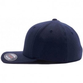 Baseball Caps Embroidered. 6477 Flexfit Baseball Cap. - Deep Navy - CZ1999YX2IM $22.41