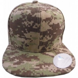Baseball Caps Premium Plain Solid Flat Bill Snapback Hat - Adult Sized Baseball Cap - Desert Dig Camo - C3182GT292D $20.97