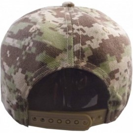 Baseball Caps Premium Plain Solid Flat Bill Snapback Hat - Adult Sized Baseball Cap - Desert Dig Camo - C3182GT292D $14.17