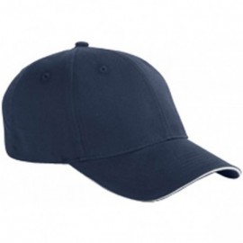 Baseball Caps 6-Panel Twill Sandwich Baseball Cap (BX004) - Navy/Stone Grey - C711M9BDULB $8.68