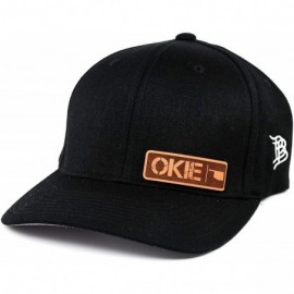 Baseball Caps Oklahoma Native' Leather Patch Hat Flex Fit - LG/XL/Black - CT18LQQ7AI8 $29.73