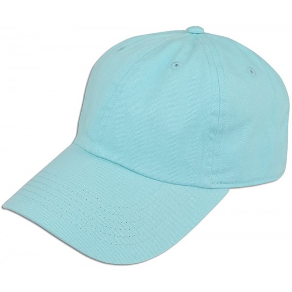 Baseball Caps Cotton Classic Dad Hat Adjustable Plain Cap Polo Style Low Profile Unstructured 1400 - L Aqua - C412O5STH0R $10.58