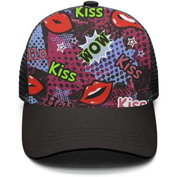 Baseball Caps Snapback Trucker Hats Kiribati Flag Unisex Adjustable Fashion Baseball Caps - Kiss Lips Grunge - CB18S8O2KUE $1...