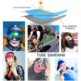 Balaclavas Women/Men Scarf Outdoor Headwear Bandana Sports Tube UV Face Mask for Workout Yoga Running - Square Blue - C7198KT...