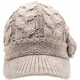 Skullies & Beanies Women's Knitted Newsboy Hat Double Layer Visor Beanie Cap with Soft Warm Fleece Lining - CF18YW3YNLR $18.11