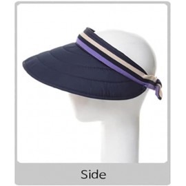 Visors Headache Free Ribbon TIE Wide Brim UV Protection Sun Visor HAT Four Seasons for Women - Orage - CO187I2MNNQ $14.28