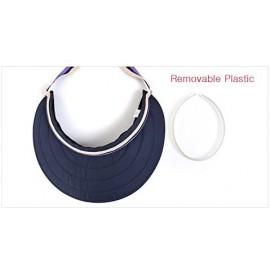 Visors Headache Free Ribbon TIE Wide Brim UV Protection Sun Visor HAT Four Seasons for Women - Orage - CO187I2MNNQ $14.28