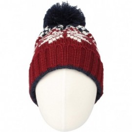 Skullies & Beanies Knit US Canada Flag Union Jack Pom Beanie Hat JZP0027 - Nordicwine - C118XG7DCU7 $16.79