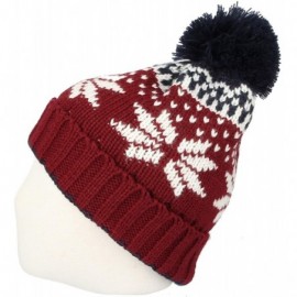 Skullies & Beanies Knit US Canada Flag Union Jack Pom Beanie Hat JZP0027 - Nordicwine - C118XG7DCU7 $16.79