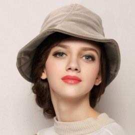 Bucket Hats Women Fashion Bucket Cloche Hat Twill Corduroy Fisherman Hat Packable Casual Autumn Winter Hat - Khaki - C518AID6...