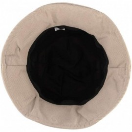 Bucket Hats Women Fashion Bucket Cloche Hat Twill Corduroy Fisherman Hat Packable Casual Autumn Winter Hat - Khaki - C518AID6...