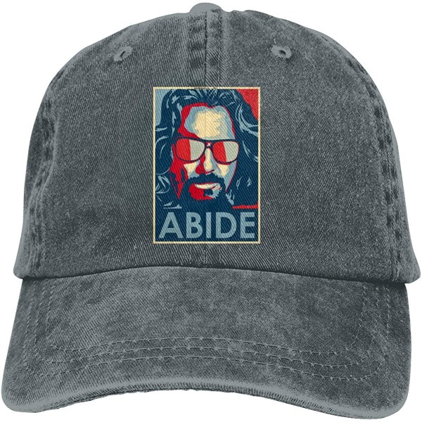 Baseball Caps Unisex Abide The Dude Vintage Washed Distressed Cotton Baseball Cap Adjustable Denim Dad Hat - Deep Heather - C...