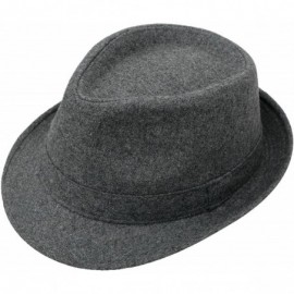 Fedoras Men's Classic Manhattan Structured Trilby Fedora Hat - Grey - CC12OBT2WHN $15.97