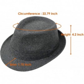 Fedoras Men's Classic Manhattan Structured Trilby Fedora Hat - Grey - CC12OBT2WHN $15.97