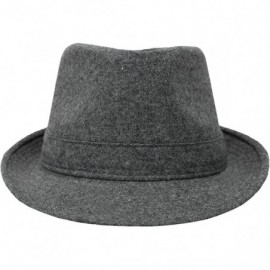 Fedoras Men's Classic Manhattan Structured Trilby Fedora Hat - Grey - CC12OBT2WHN $15.97