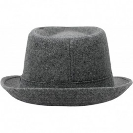 Fedoras Men's Classic Manhattan Structured Trilby Fedora Hat - Grey - CC12OBT2WHN $15.97