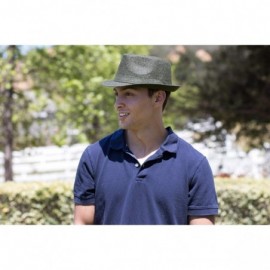 Fedoras Men's Classic Manhattan Structured Trilby Fedora Hat - Grey - CC12OBT2WHN $15.97