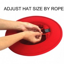 Fedoras Women Belt Buckle Fedora Hat - Red - C0183Q7UHQI $29.49
