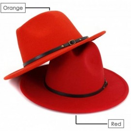 Fedoras Women Belt Buckle Fedora Hat - Red - C0183Q7UHQI $16.91