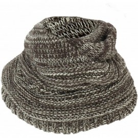 Skullies & Beanies 2 in 1 Winter Multi Knit Ponytail Slouchy Beanie Neck Warmer - Brown Khaki - CP18LS9GG34 $15.61