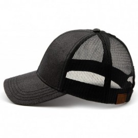 Baseball Caps Hatsandscarf Ponytail caps Messy Buns Trucker Plain Baseball Cap (BT-6) - Glitter-black - CH18Q273E4Z $12.69