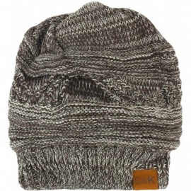 Skullies & Beanies 2 in 1 Winter Multi Knit Ponytail Slouchy Beanie Neck Warmer - Brown Khaki - CP18LS9GG34 $15.61