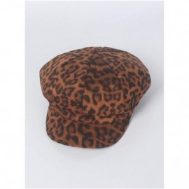 Newsboy Caps Men Women Leopard Art Fashion Trendy Design Newsboy Cap Golf Cabbie Gatsby Beret Hat - Brown - CL18M4O9AKW $15.90