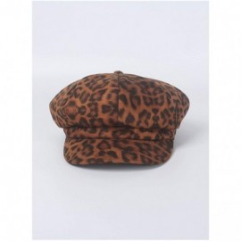 Newsboy Caps Men Women Leopard Art Fashion Trendy Design Newsboy Cap Golf Cabbie Gatsby Beret Hat - Brown - CL18M4O9AKW $15.90