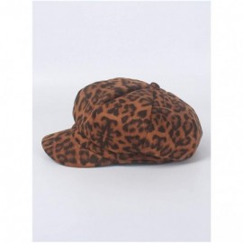 Newsboy Caps Men Women Leopard Art Fashion Trendy Design Newsboy Cap Golf Cabbie Gatsby Beret Hat - Brown - CL18M4O9AKW $15.90