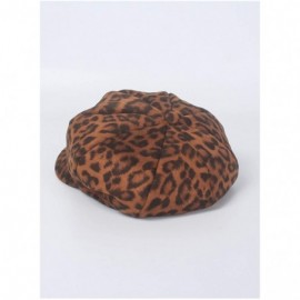 Newsboy Caps Men Women Leopard Art Fashion Trendy Design Newsboy Cap Golf Cabbie Gatsby Beret Hat - Brown - CL18M4O9AKW $15.90