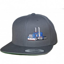 Baseball Caps Trucker Truck Hat Big Rig Cap Flat Bill Snapback - Grey/Bright Blue - CH18U056Y05 $33.28