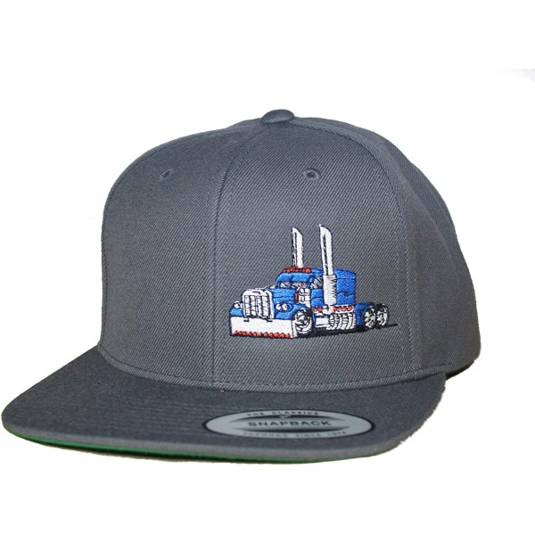 Baseball Caps Trucker Truck Hat Big Rig Cap Flat Bill Snapback - Grey/Bright Blue - CH18U056Y05 $33.28