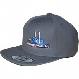 Baseball Caps Trucker Truck Hat Big Rig Cap Flat Bill Snapback - Grey/Bright Blue - CH18U056Y05 $33.28