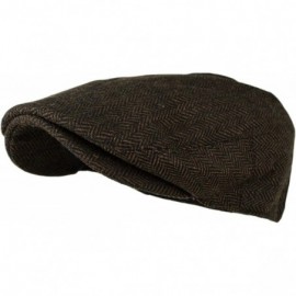 Newsboy Caps Men's Classic Herringbone Tweed Wool Blend Newsboy Ivy Hat (Large/X-Large- Charcoal) - Dark Brown - CC1214KFT4D ...