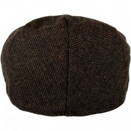 Newsboy Caps Men's Classic Herringbone Tweed Wool Blend Newsboy Ivy Hat (Large/X-Large- Charcoal) - Dark Brown - CC1214KFT4D ...