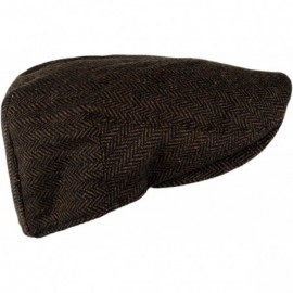 Newsboy Caps Men's Classic Herringbone Tweed Wool Blend Newsboy Ivy Hat (Large/X-Large- Charcoal) - Dark Brown - CC1214KFT4D ...