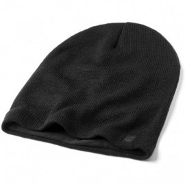 Skullies & Beanies Warm Beanie Hat Fleece Lined - Slight Slouchy Style - Keep Your Head Warm and Cozy in Cold Weathers - Blac...