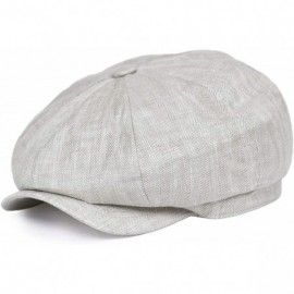 Newsboy Caps Men's Linen Newsboy Cap Herringbone Breathable Summer Hat - Light Grey - CD1962CWKGH $21.10