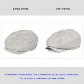 Newsboy Caps Men's Linen Newsboy Cap Herringbone Breathable Summer Hat - Light Grey - CD1962CWKGH $21.10