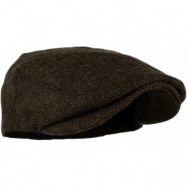 Newsboy Caps Men's Classic Herringbone Tweed Wool Blend Newsboy Ivy Hat (Large/X-Large- Charcoal) - Dark Brown - CC1214KFT4D ...