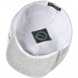 Newsboy Caps Men's Linen Newsboy Cap Herringbone Breathable Summer Hat - Light Grey - CD1962CWKGH $21.10